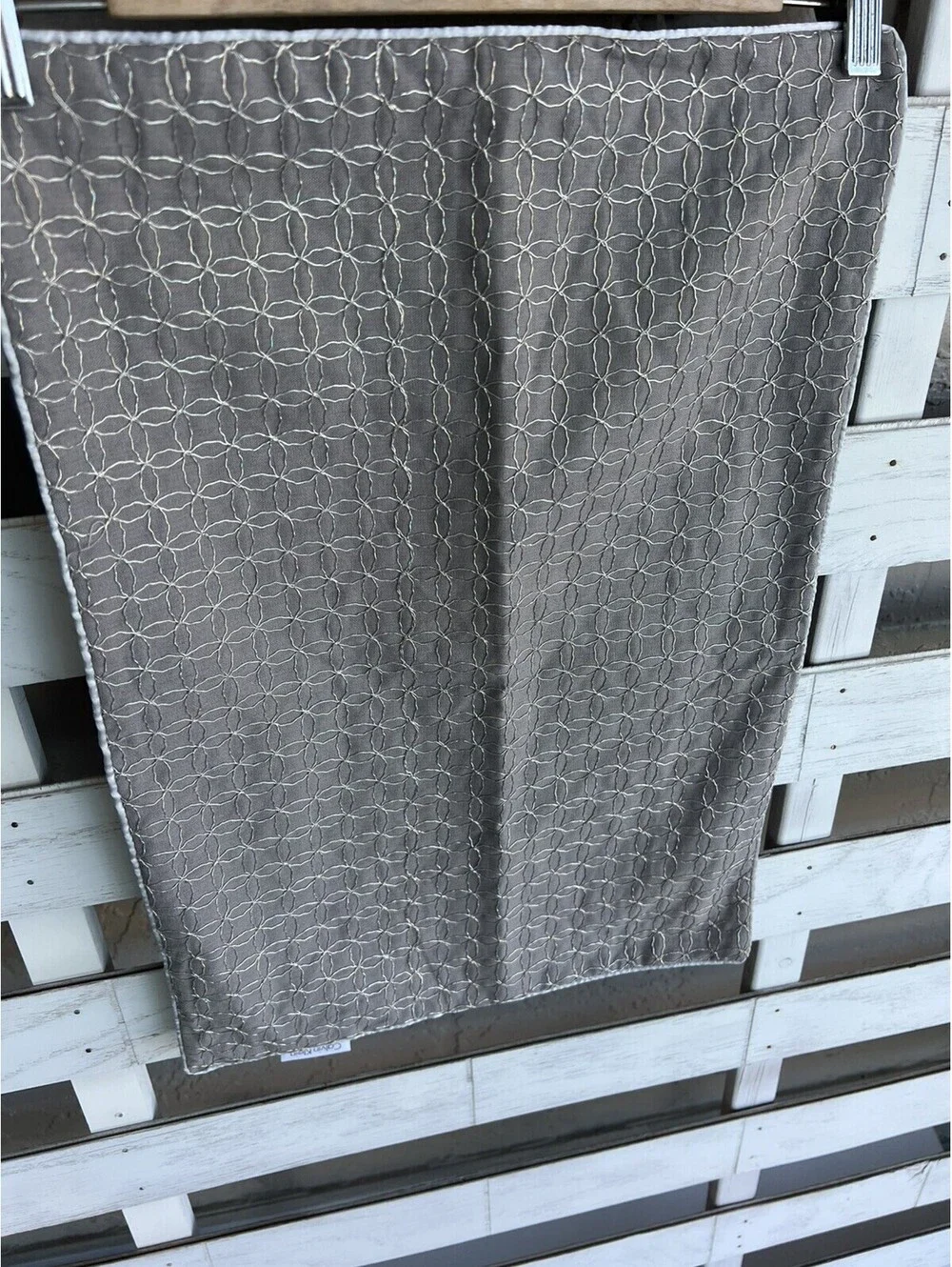 Calvin Klein Furniture Gray Silver Metallic Circle 14x20 Pillow Case